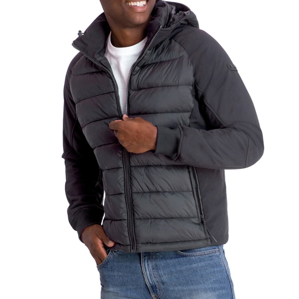 Michael Kors Mens Insulated Puffer Softshell JacketIn Carbon Color Size X-Large